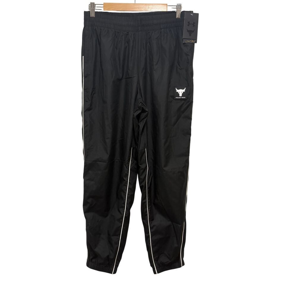 Under Armour Project Rock Woven Track Pants Men’s Large Black NWT Dwayne Johnson